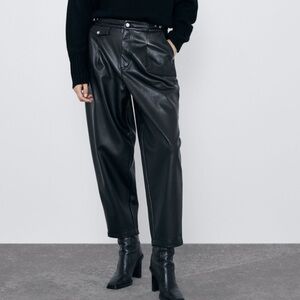 Zara Faux Leather Moto Pants